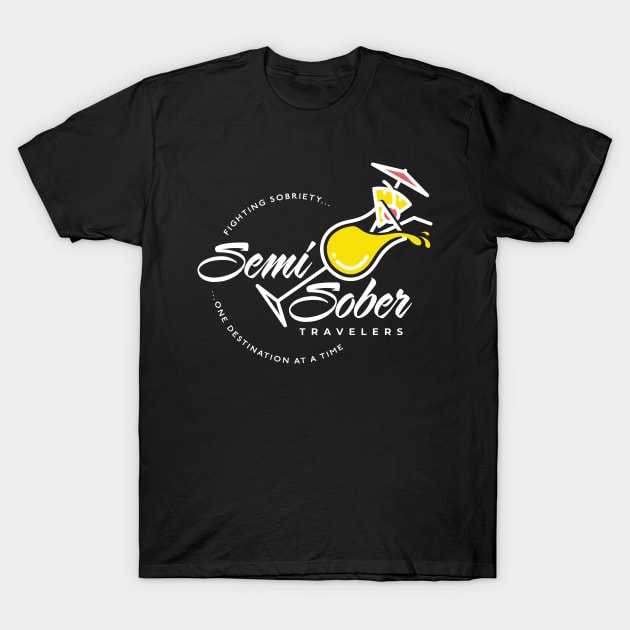 Semi Sober Travelers White Type Logo T-Shirt by Semi-Sober Travelers